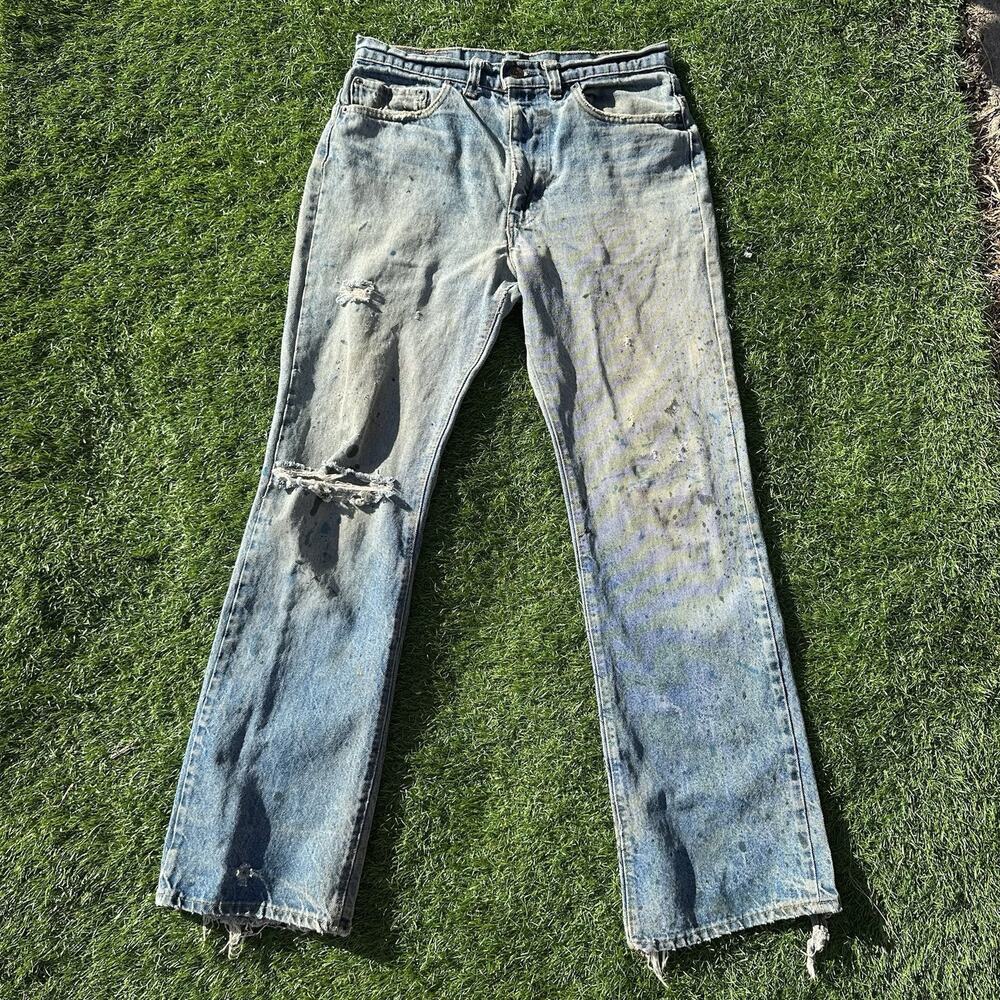 Vintage Levi 501 Jeans Size W32 L30 Light Wash Distressed‎ USA Made